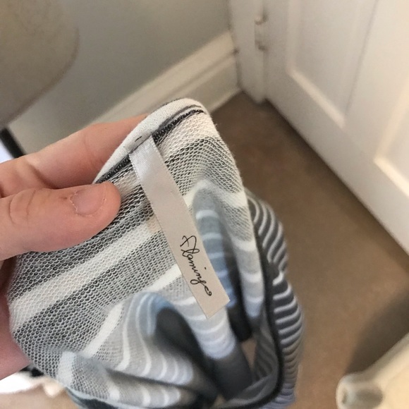 Gray striped lace pocket dress. - Picture 3 of 3